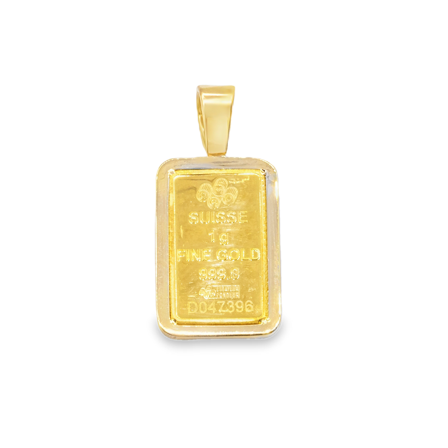14k Yellow Gold Diamond Bar Pendant .35 Ctw