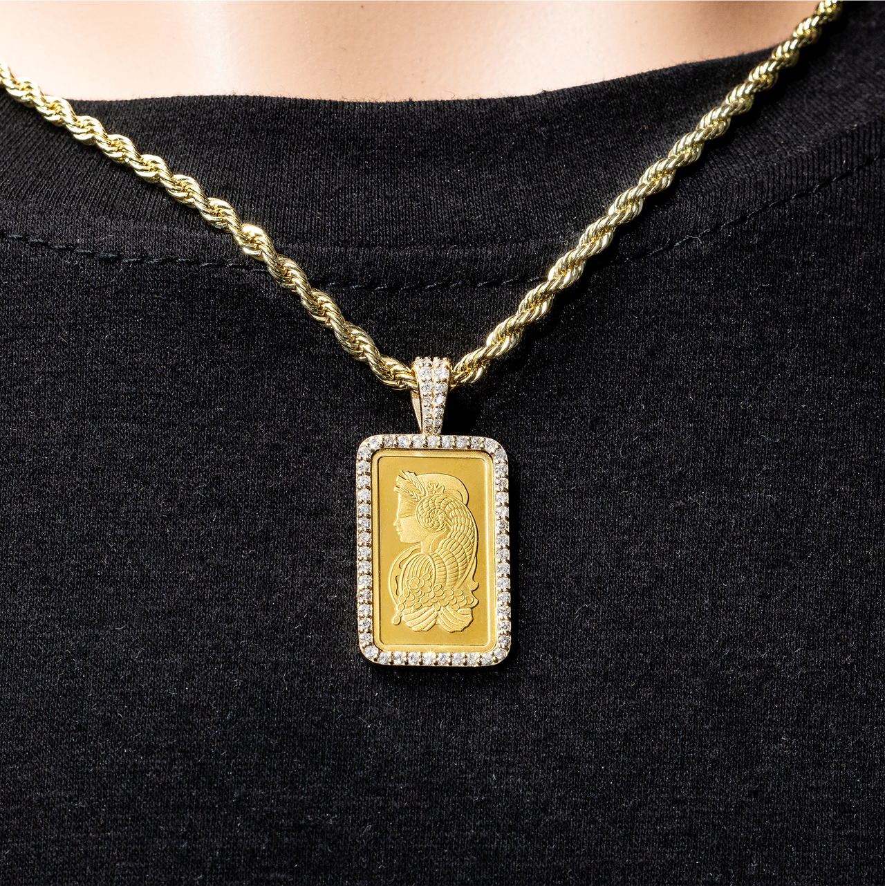 14k Yellow Gold Diamond Bar Pendant – Avianne Jewelers