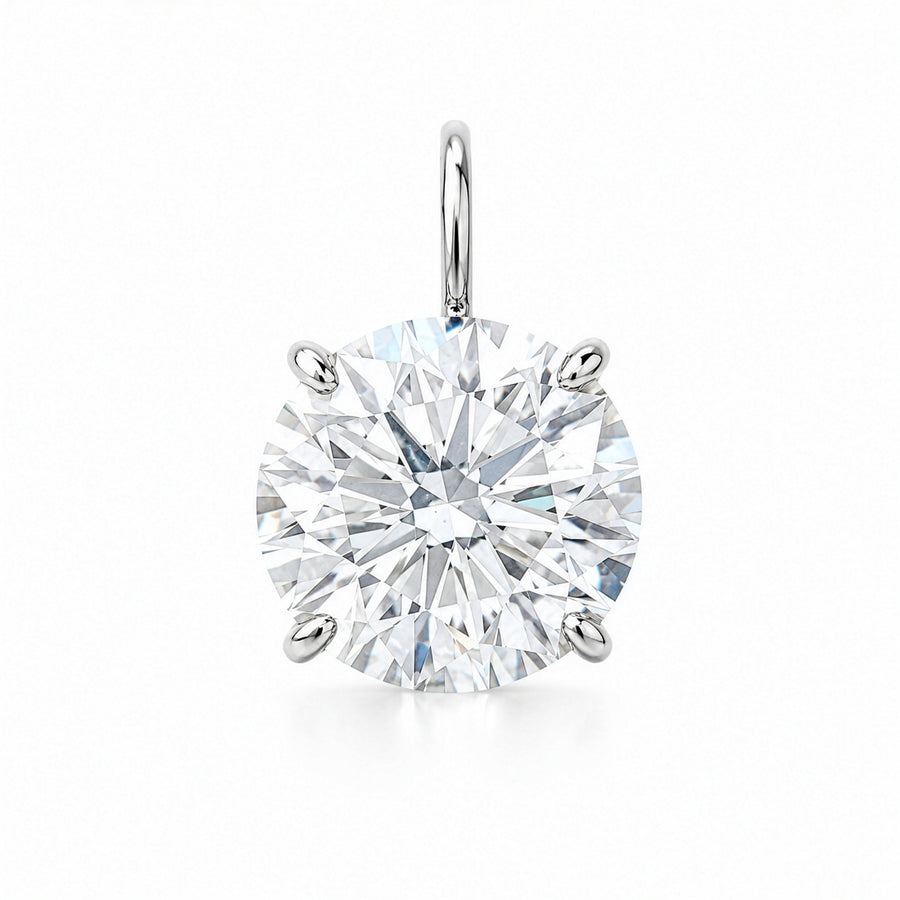 14K White Gold Lab Diamond Round Brilliant Solitaire Pendant 5.83 CTW