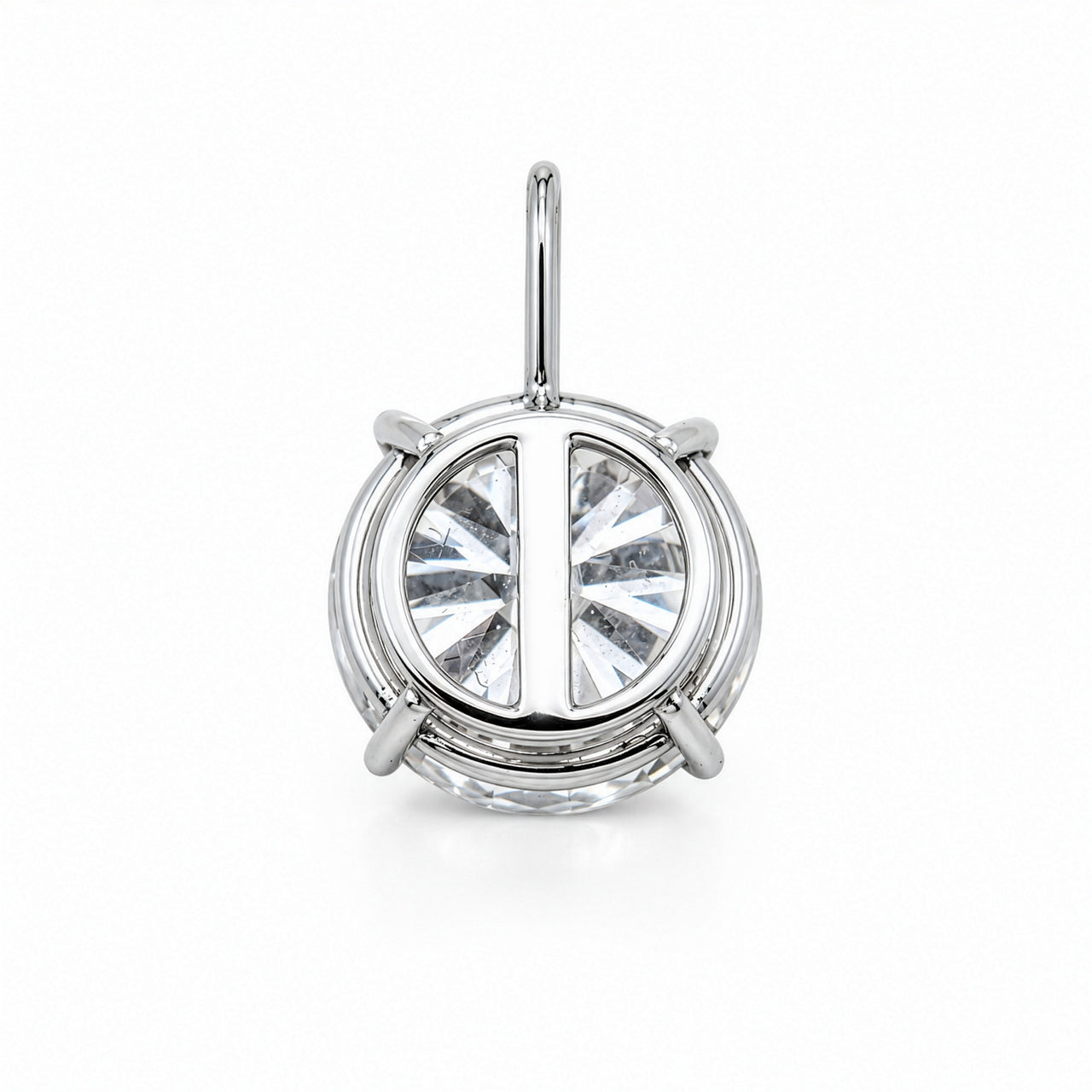 14K White Gold Lab Diamond Round Brilliant Solitaire Pendant 5.83 CTW