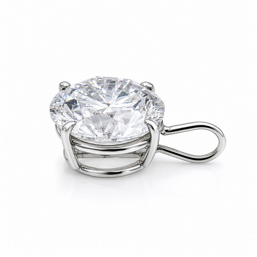 14K White Gold Lab Diamond Round Brilliant Solitaire Pendant 5.83 CTW