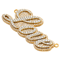 Thumbnail for 14K Yellow Gold Diamond Iced Out Script Love Pendant 5.14 CTW
