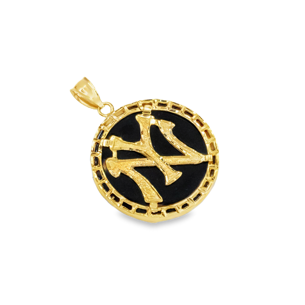 14K Yellow Gold New York Yankees NY Logo Pendant