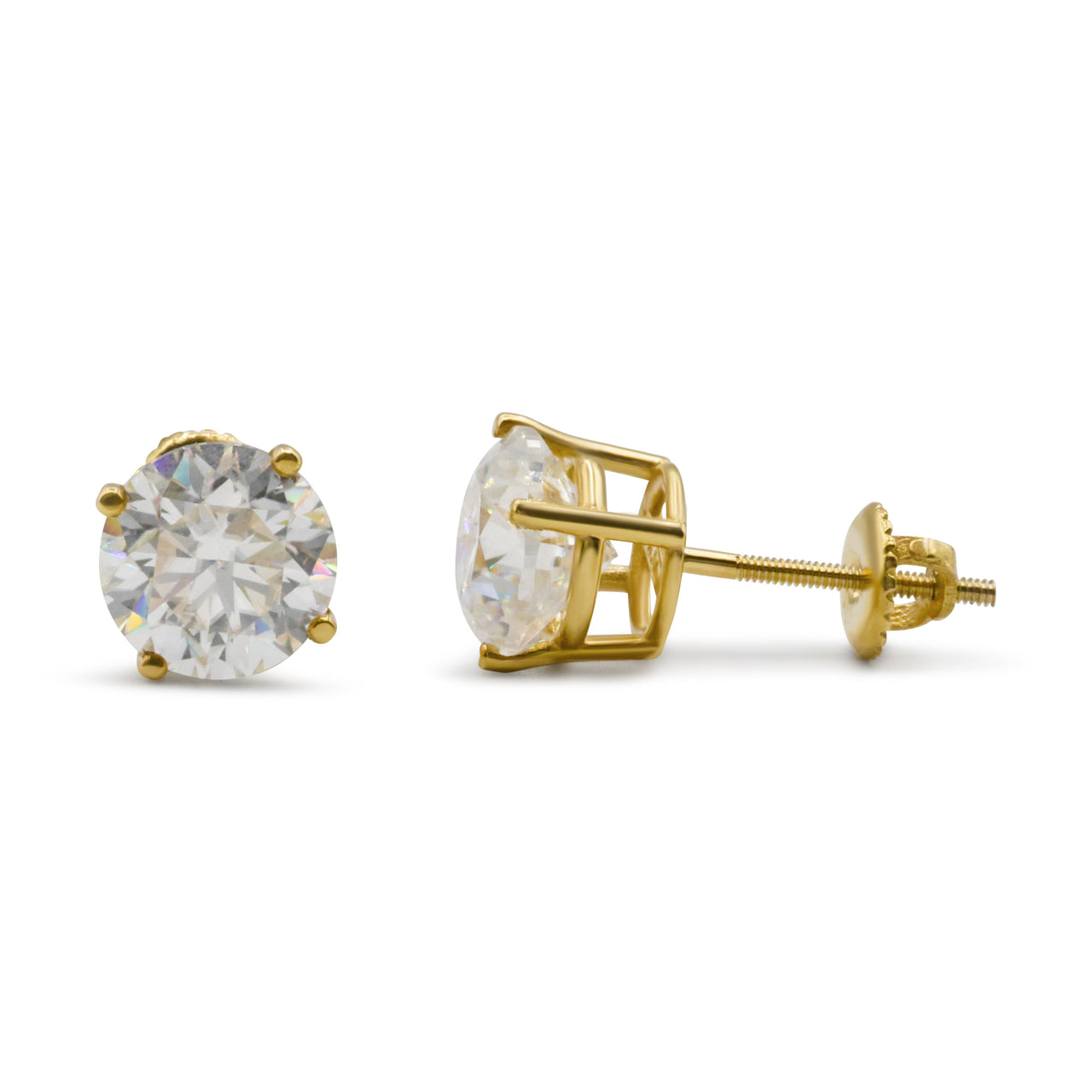 14k Yellow Gold Diamond Stud Earrings 1.9 ctw