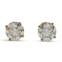 Thumbnail for 14k Yellow Gold Diamond Stud Earrings 1.9 ctw