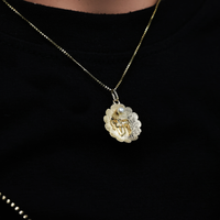 Thumbnail for Yellow 14k Yellow Gold Flower Pearl Pendant