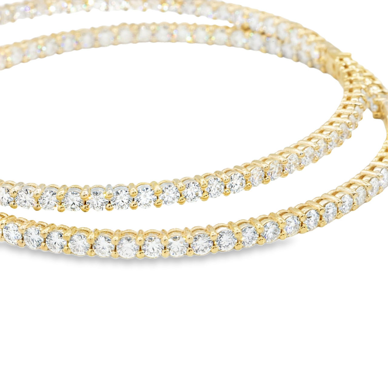 10K Solid Yellow Gold Womens Lab Diamond Hoop Earrings 11.71 Ctw