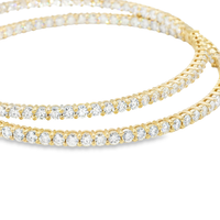 Thumbnail for 10K Solid Yellow Gold Womens Lab Diamond Hoop Earrings 11.71 Ctw