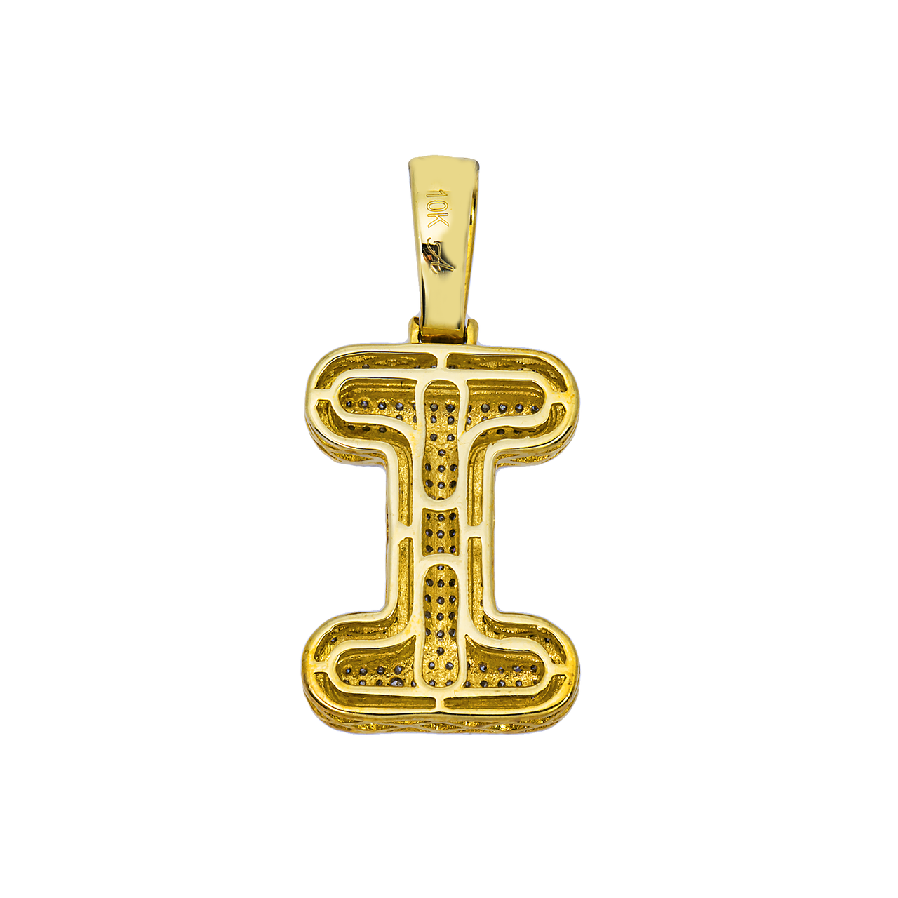 yellow 10k Yellow Gold Diamond Letter I Pendant 0.35 Ctw