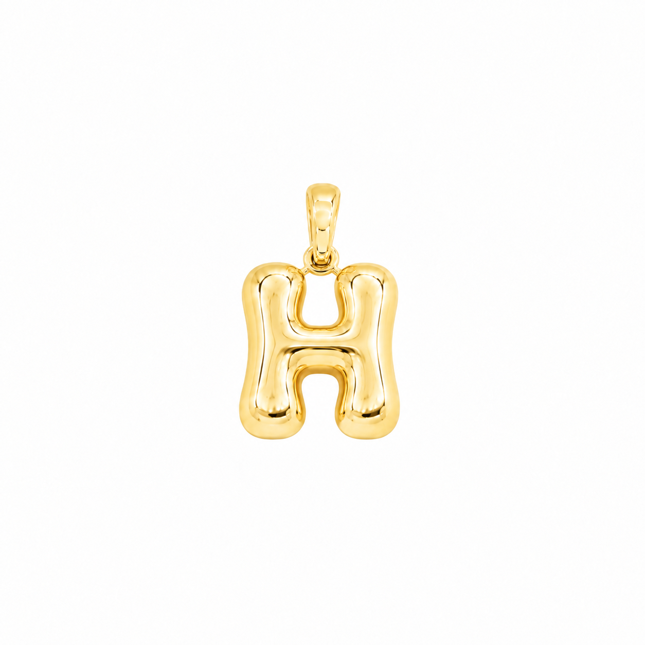 Yellow Gold 10K Yellow Gold Plain Letter H Initial Pendant