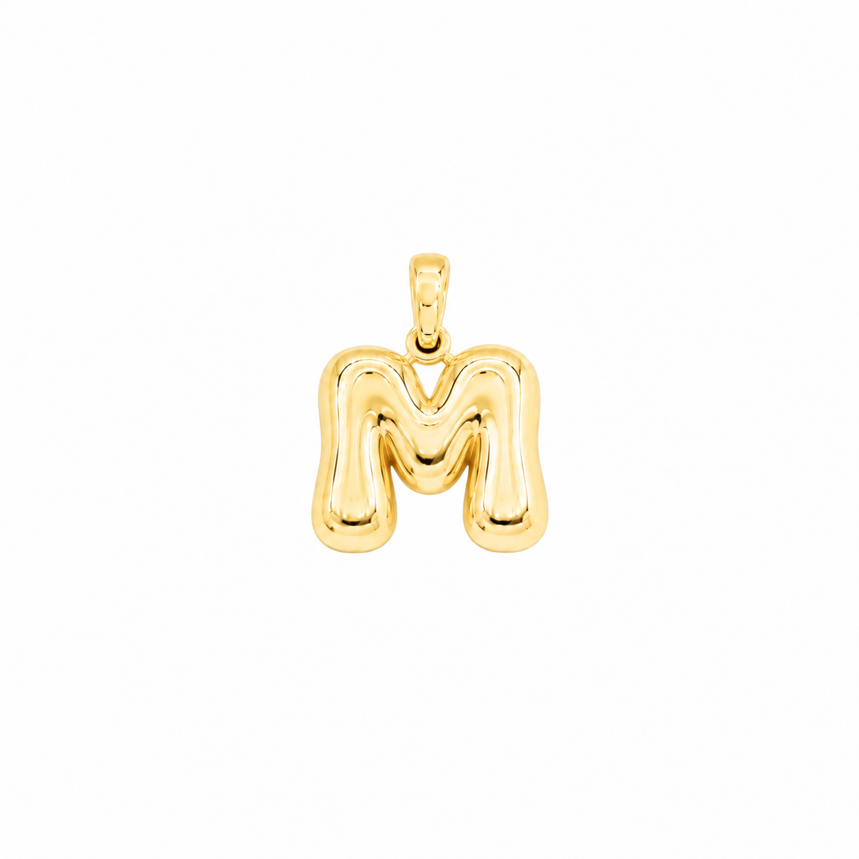 Yellow Gold 10K Yellow Gold Plain Letter M Initial Pendant