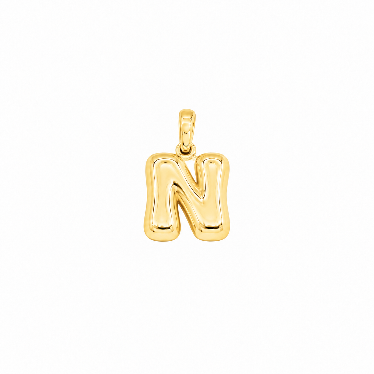 Yellow Gold 10K Yellow Gold Plain Letter N Initial Pendant