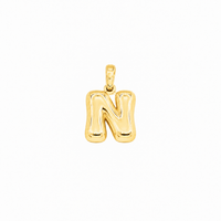Thumbnail for Yellow Gold 10K Yellow Gold Plain Letter N Initial Pendant