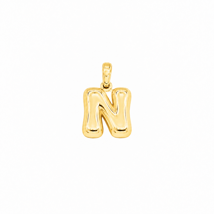 Yellow Gold 10K Yellow Gold Plain Letter N Initial Pendant