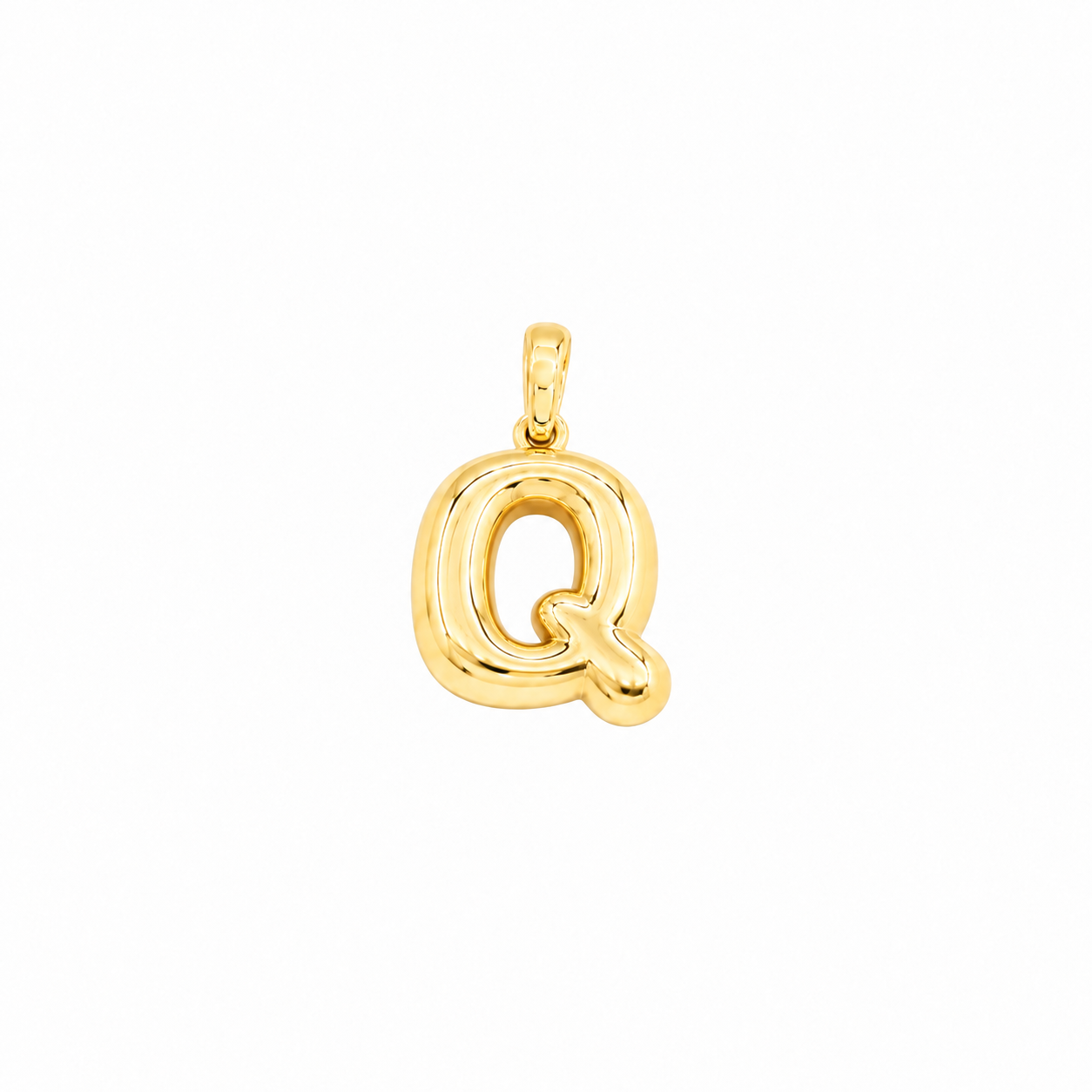 Yellow Gold 10K Yellow Gold Plain Letter Q Initial Pendant