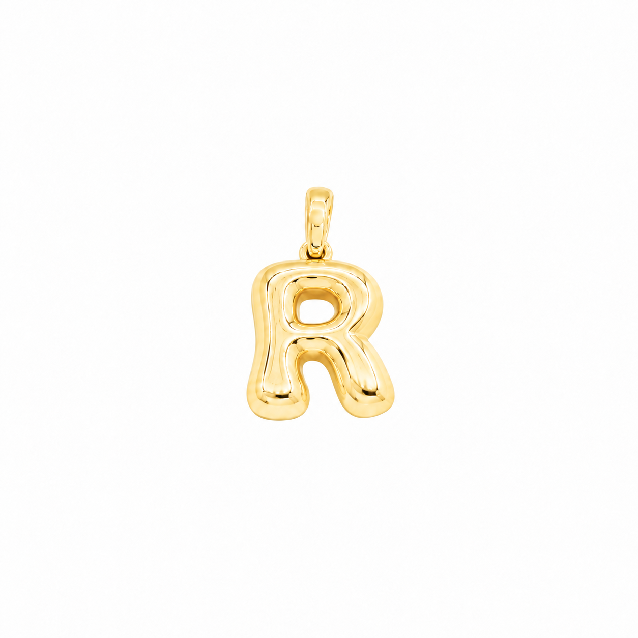 Yellow Gold 10K Yellow Gold Plain Letter R Initial Pendant