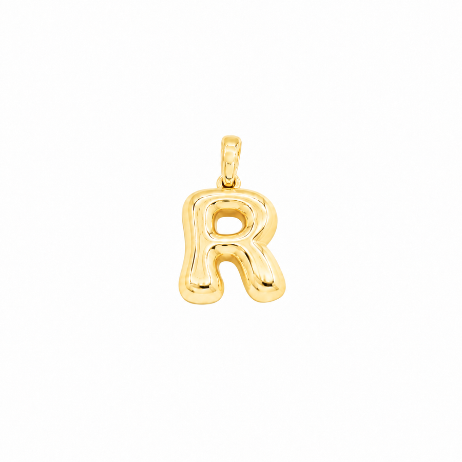 Yellow Gold 10K Yellow Gold Plain Letter R Initial Pendant