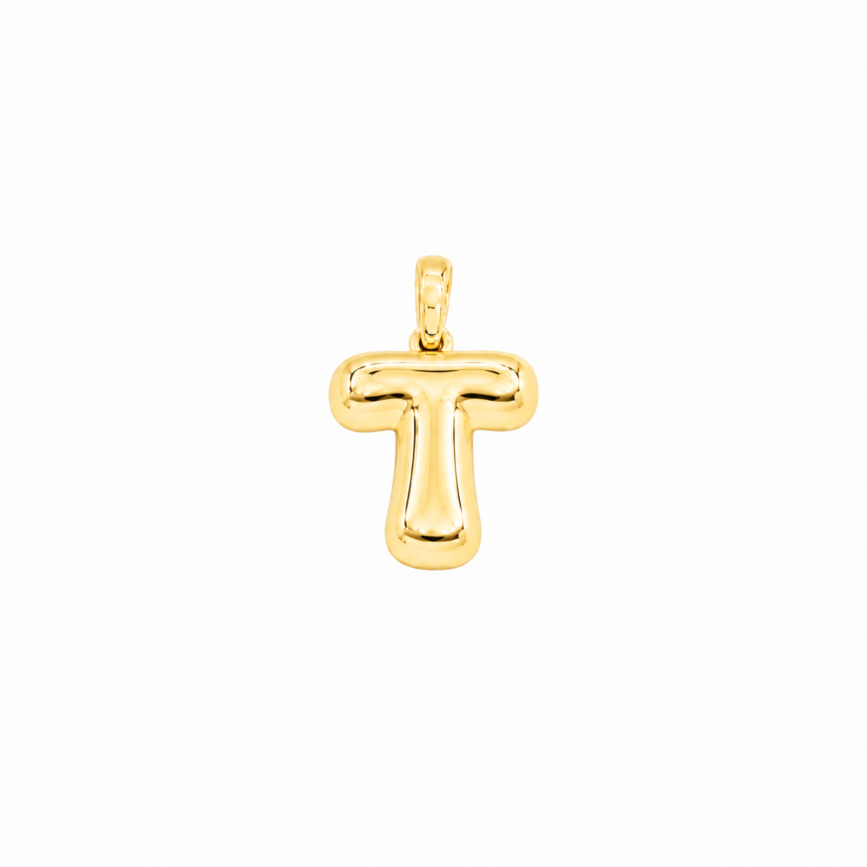 Yellow Gold 10K Yellow Gold Plain Letter T Initial Pendant