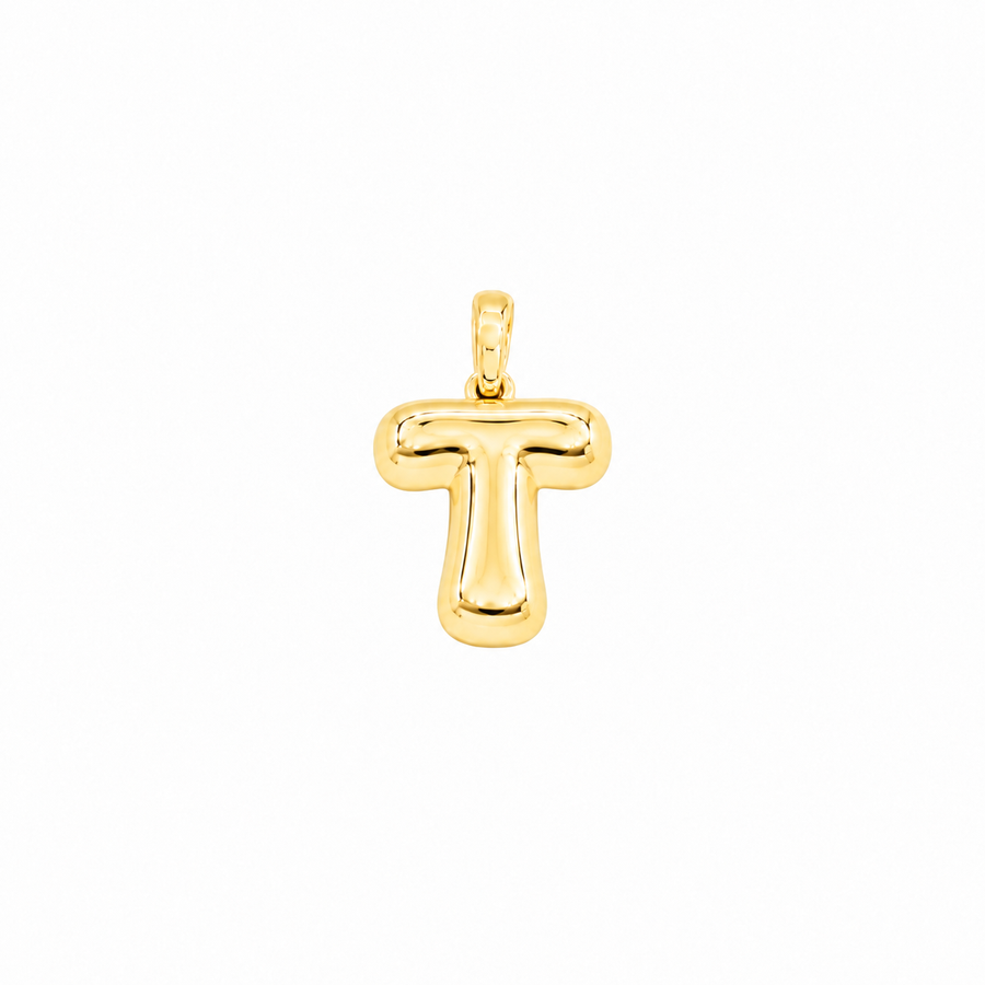 Yellow Gold 10K Yellow Gold Plain Letter T Initial Pendant