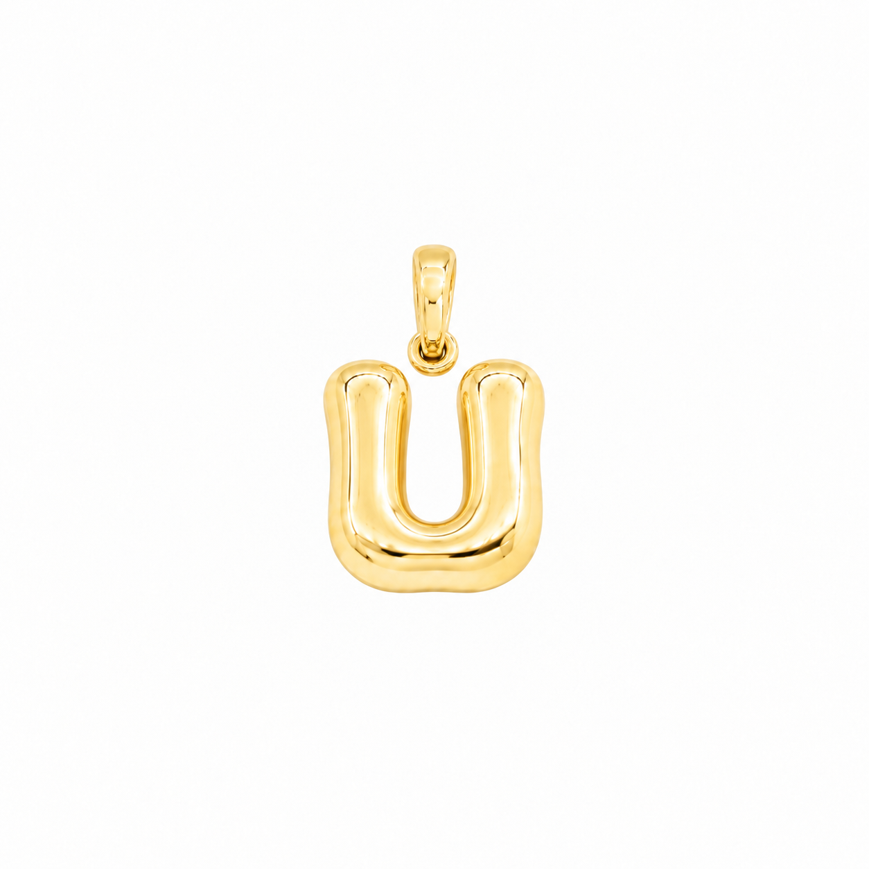 Yellow Gold 10K Yellow Gold Plain Letter U Initial Pendant