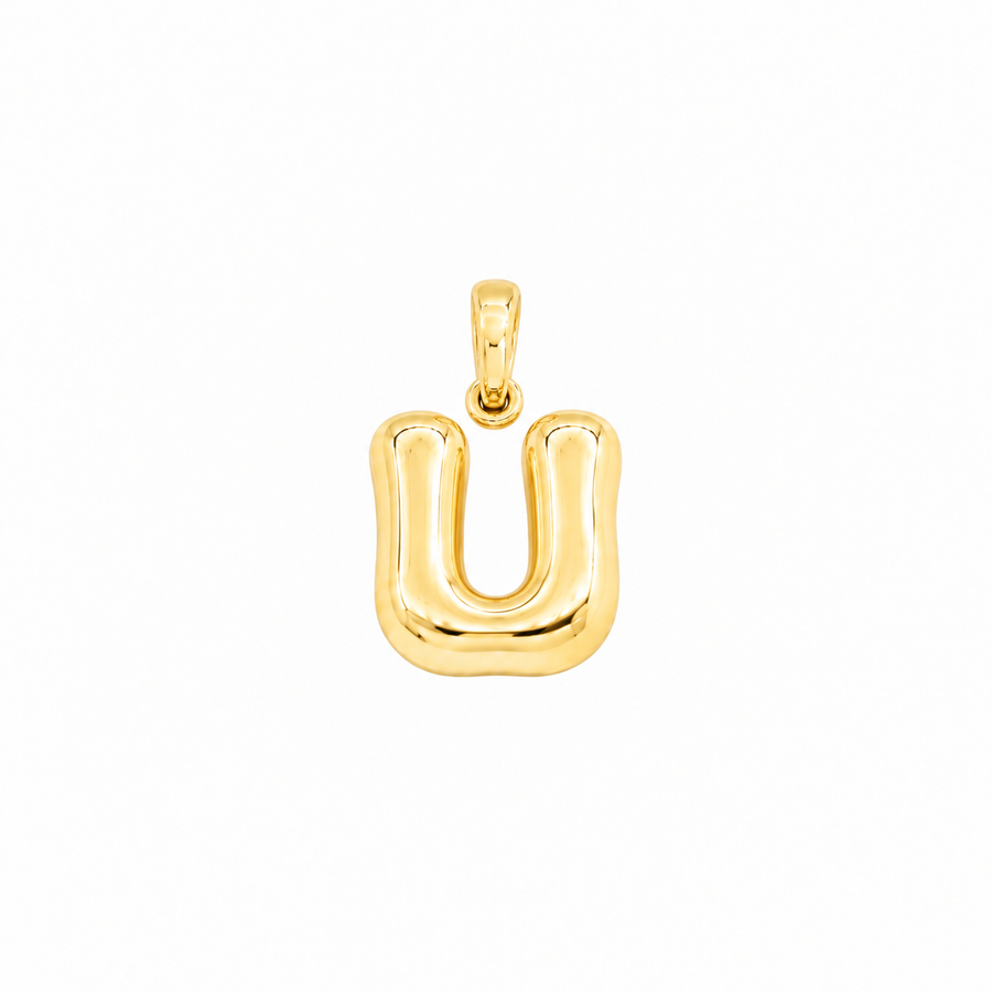 Yellow Gold 10K Yellow Gold Plain Letter U Initial Pendant
