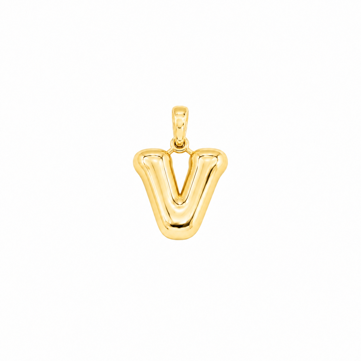 Yellow Gold 10K Yellow Gold Plain Letter V Initial Pendant