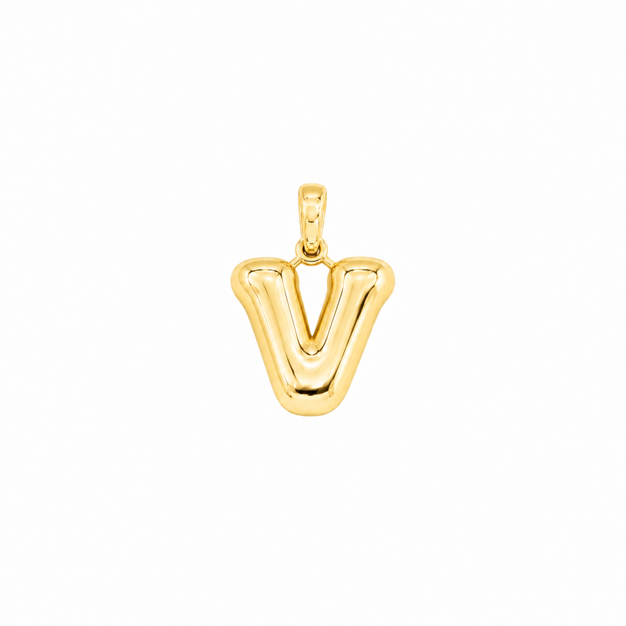 Yellow Gold 10K Yellow Gold Plain Letter V Initial Pendant