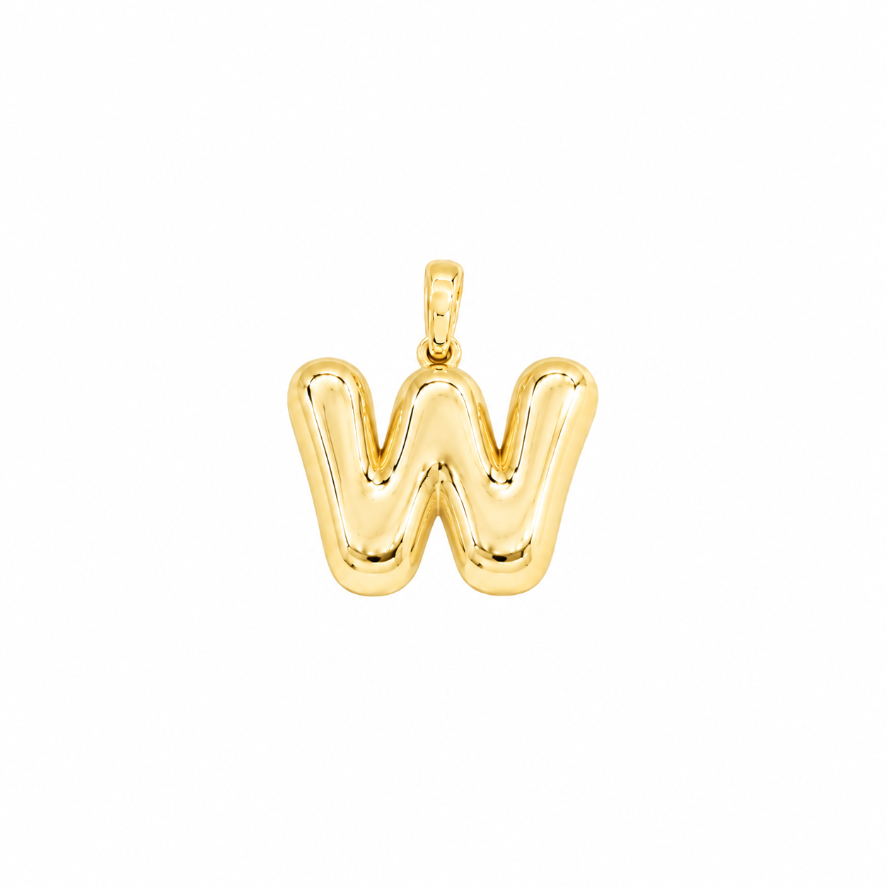 Yellow Gold 10K Yellow Gold Plain Letter W Initial Pendant