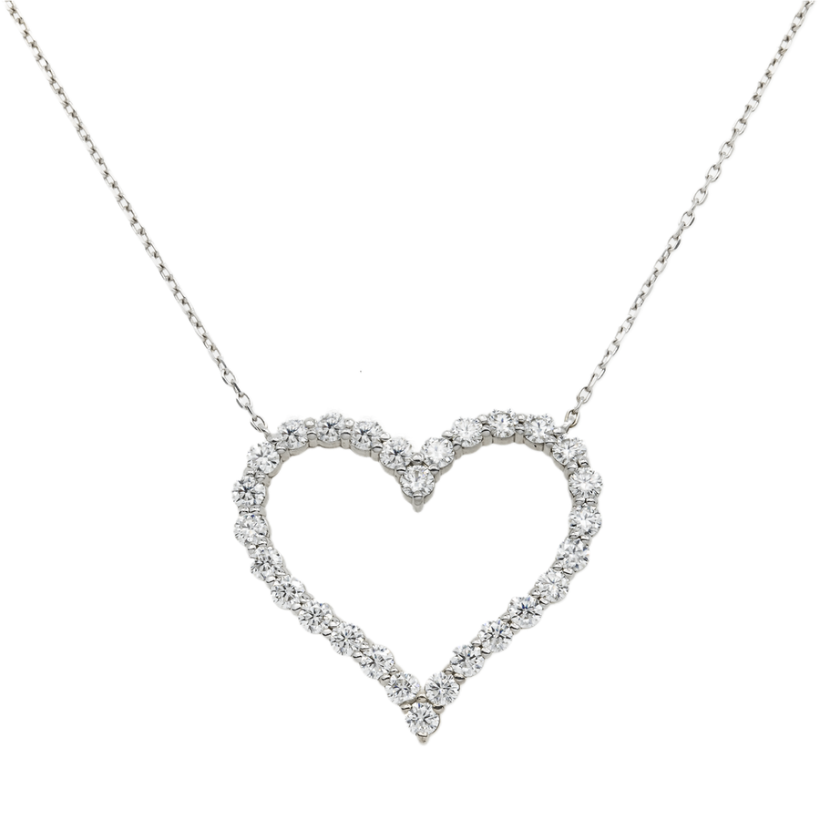 14k Open Heart Pendant 1.35ctw