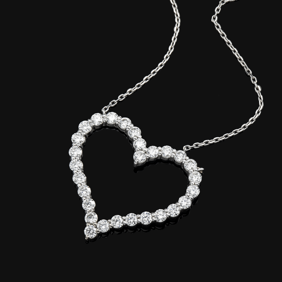 14k Open Heart Pendant 1.35ctw