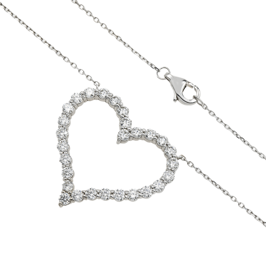 14k Open Heart Pendant 1.35ctw