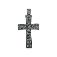 Thumbnail for Black .925 Sterling Silver Black Rhodium Cross 1.13ctw