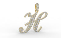 Thumbnail for Yellow Gold Diamond Letter H Initial Script Pendant  0.63 ctw (Copy)