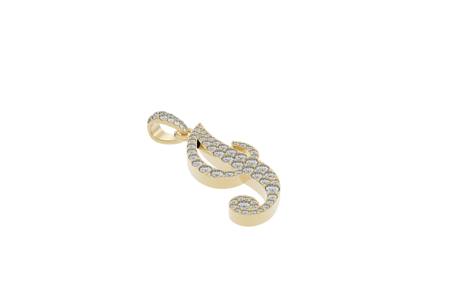 Yellow Gold Diamond Letter J Initial Script Pendant  0.63 ctw (Copy) (Copy) (Copy)