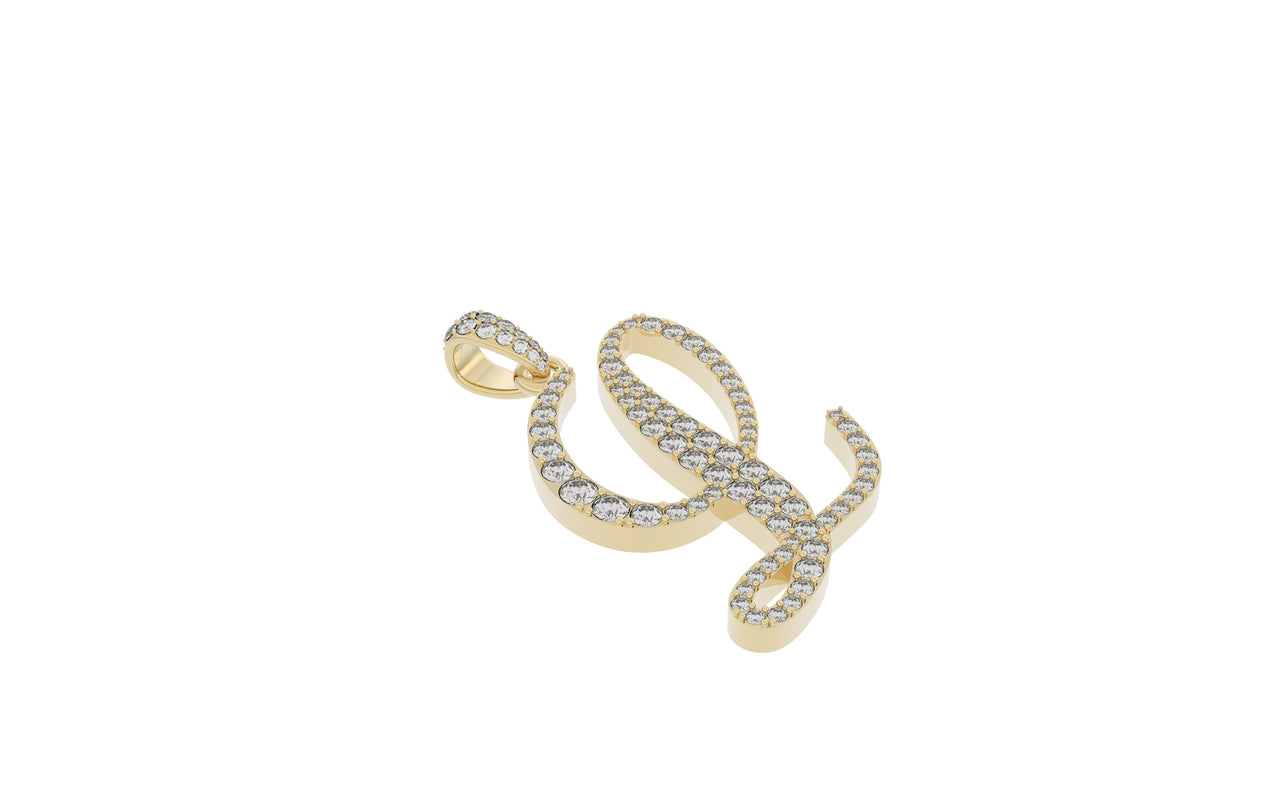 Yellow Gold Diamond Letter L Initial Script Pendant  0.63 ctw (Copy) (Copy) (Copy) (Copy)