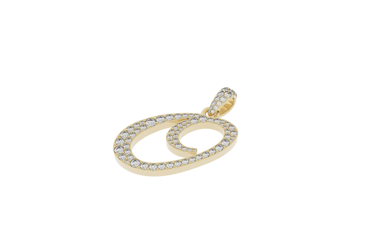 Yellow Gold Diamond Letter o Initial Script Pendant  0.63 ctw (Copy) (Copy) (Copy) (Copy) (Copy) (Copy) (Copy)