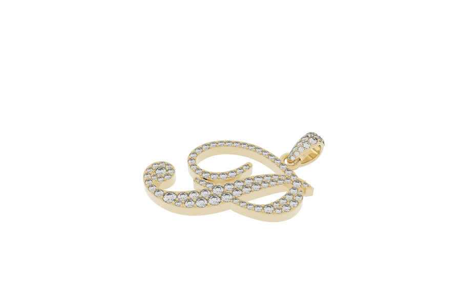 Yellow Gold Diamond Letter p Initial Script Pendant  0.63 ctw (Copy) (Copy) (Copy) (Copy) (Copy) (Copy) (Copy) (Copy)