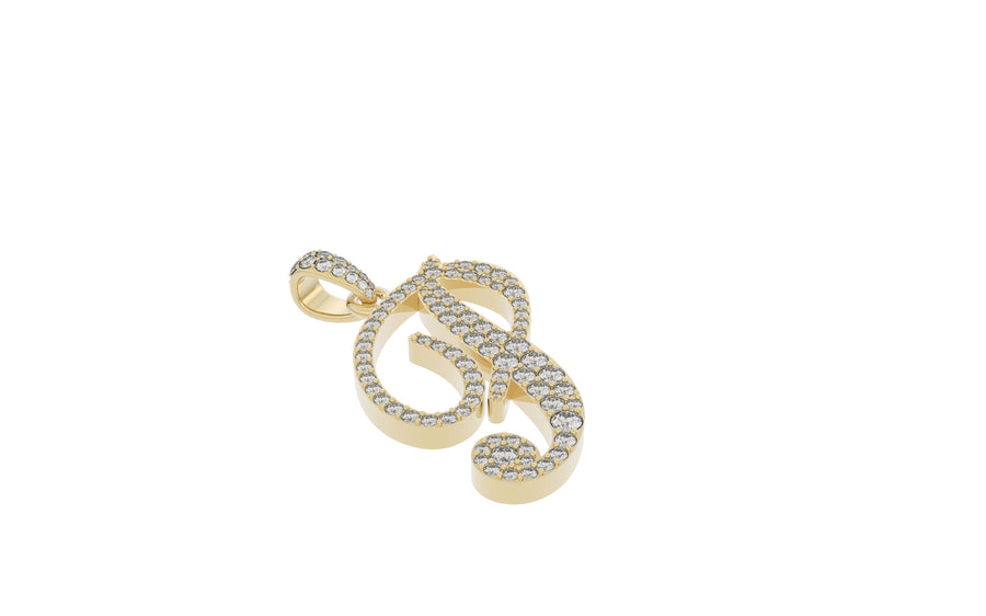 Yellow Gold Diamond Letter p Initial Script Pendant  0.63 ctw (Copy) (Copy) (Copy) (Copy) (Copy) (Copy) (Copy) (Copy)