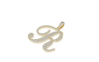Thumbnail for Yellow Gold Diamond Letter r Initial Script Pendant  0.63 ctw (Copy)