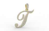 Thumbnail for Yellow Gold Diamond Letter t Initial Script Pendant  0.63 ctw (Copy)