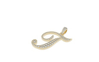 Thumbnail for Yellow Gold Diamond Letter t Initial Script Pendant  0.63 ctw (Copy)