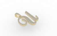 Thumbnail for Yellow Gold Diamond Letter u Initial Script Pendant  0.63 ctw (Copy) (Copy)