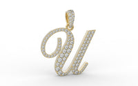 Thumbnail for Yellow Gold Diamond Letter u Initial Script Pendant  0.63 ctw (Copy) (Copy)