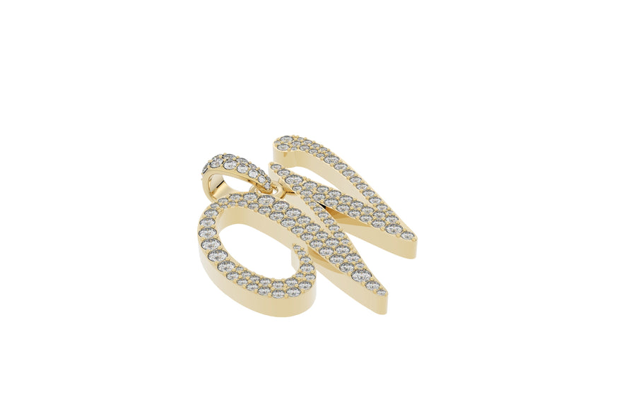 Yellow Gold Diamond Letter w Initial Script Pendant  0.63 ctw (Copy) (Copy)