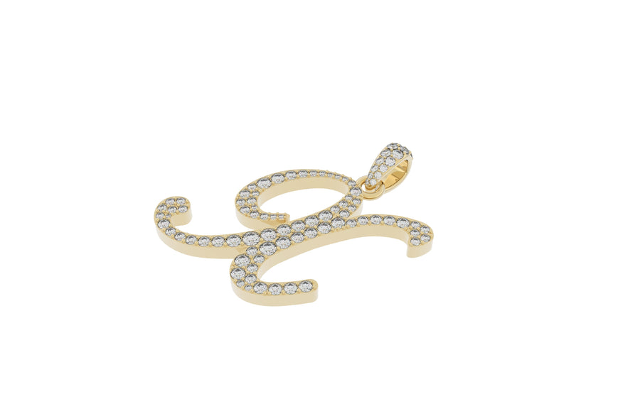 Yellow Gold Diamond Letter x Initial Script Pendant  0.63 ctw (Copy) (Copy) (Copy)