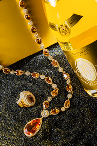 Thumbnail for 14K Yellow Gold Pear-Cut Stone & Diamond Halo Drop Necklace 116.75 CTW