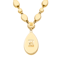 Thumbnail for 14K Yellow Gold Pear-Cut Stone & Diamond Halo Drop Necklace 116.75 CTW