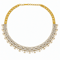 Thumbnail for 18K Yellow Gold Diamond Multi-Cut Fringe Bib Necklace 23 CTW VS1-2