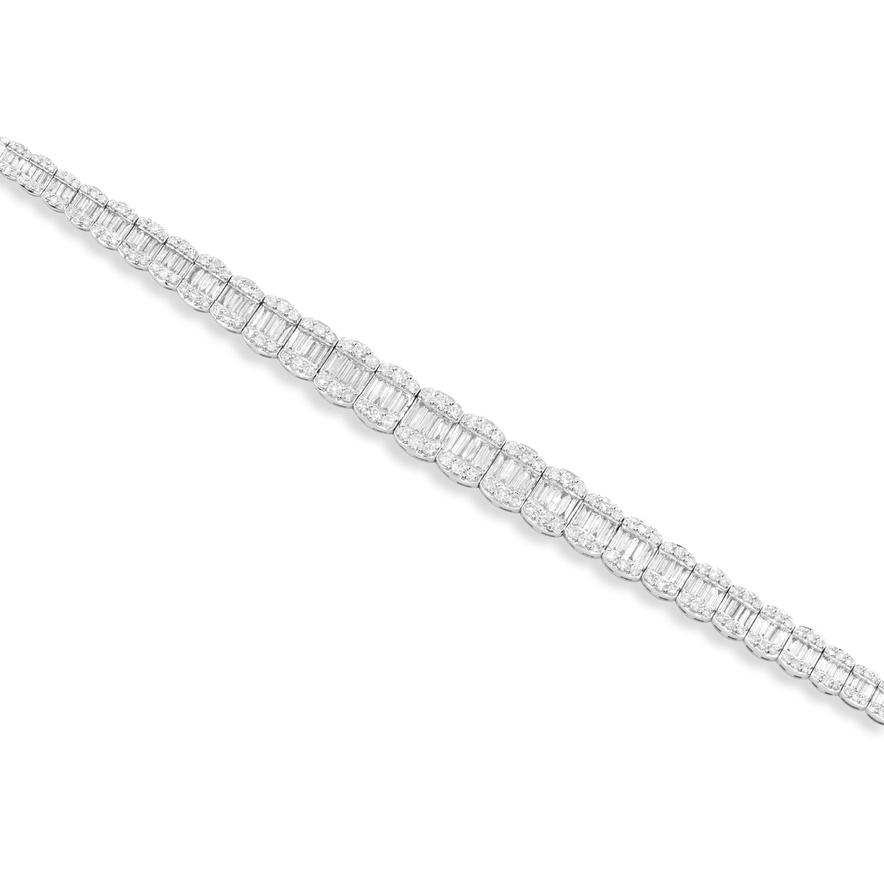 14k Baguette Bracelet 7.8 Ctw