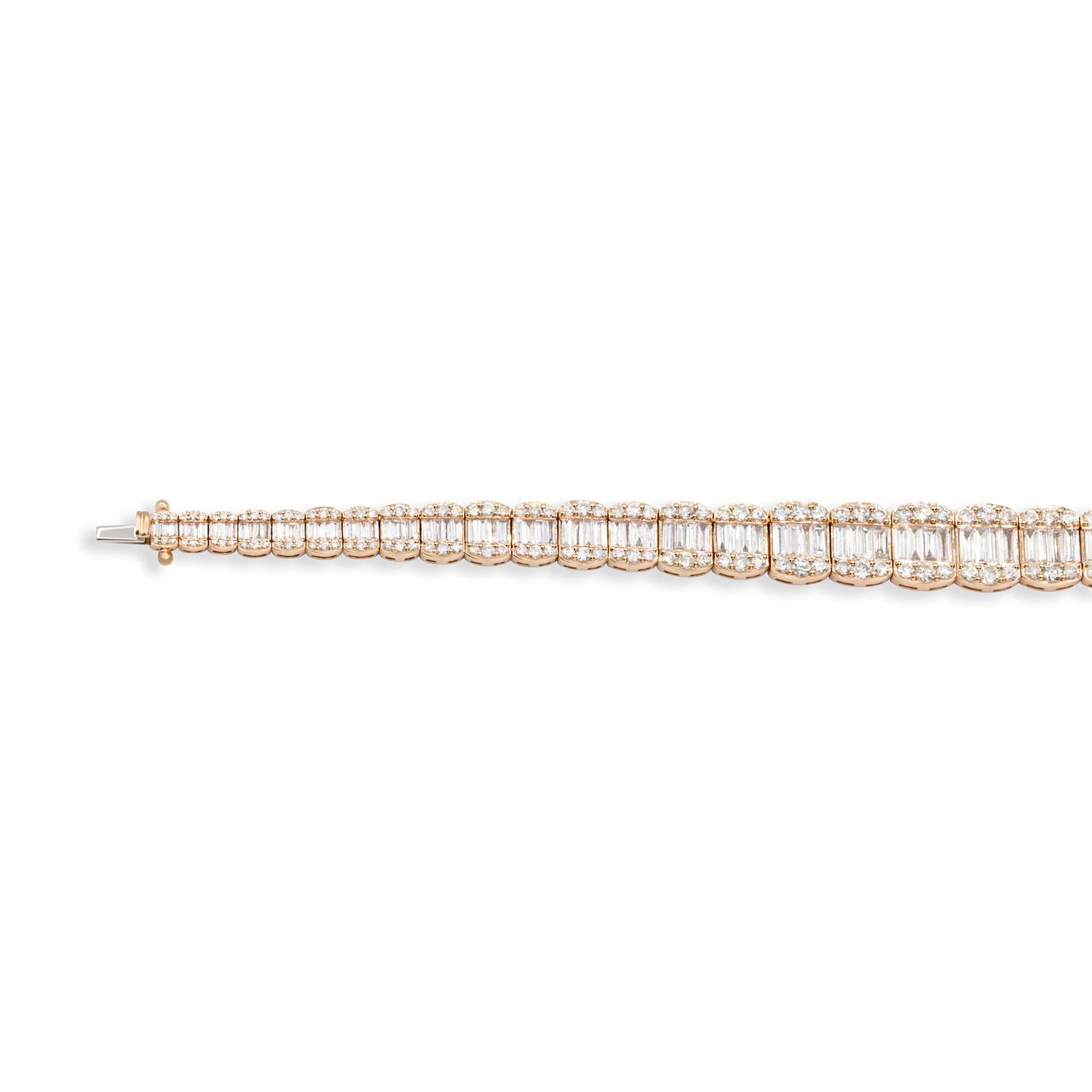 14k Baguette Bracelet 7.8 Ctw